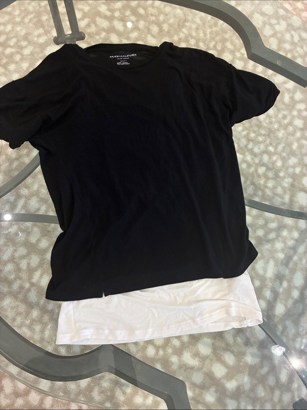 Majestic Women’s soft Black Layered Tee